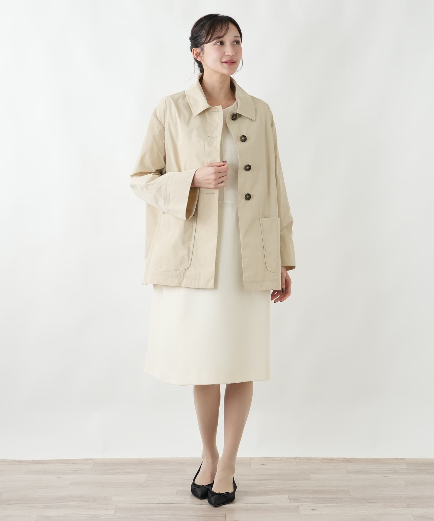 Leilian PLUS HOUSE 【店頭人気】コート【CINZIA ROCCA】 レリアン プラスハウス ジャケット・アウター ステンカラーコート ブルー ベージュ