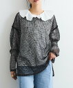 VICKY カットメッシュニット≪手洗い可能≫ ビッキー トップス ニット ブラック ホワイト【送料無料】