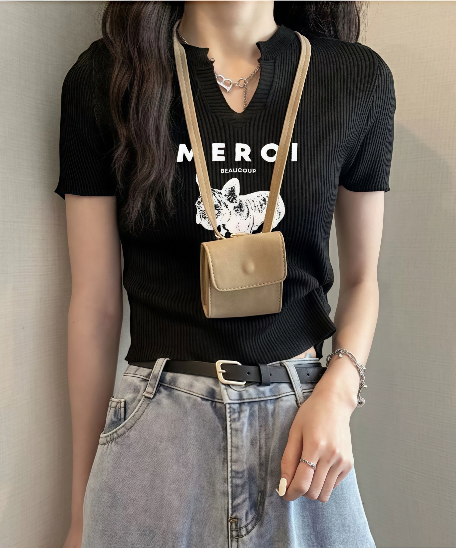 Sibra ニット半袖トップス ディアベル トップス ニット グレー ブラック ホワイト