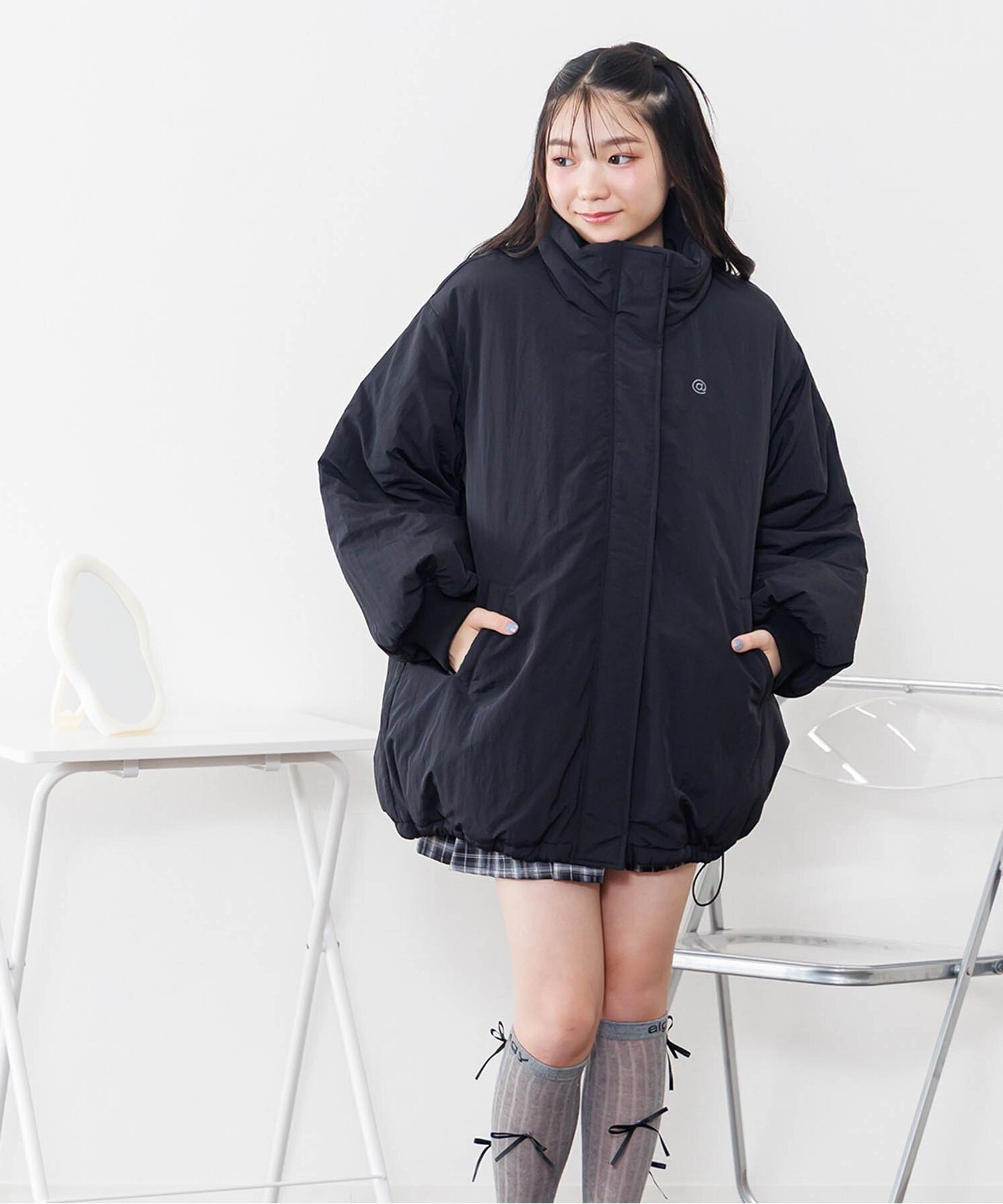 algy 【保温】モンスターコート エフオーオンラインストア ジャケット・アウター ダウンジャケット・ダウンベスト ブラック ホワイト【送料無料】のサムネイル