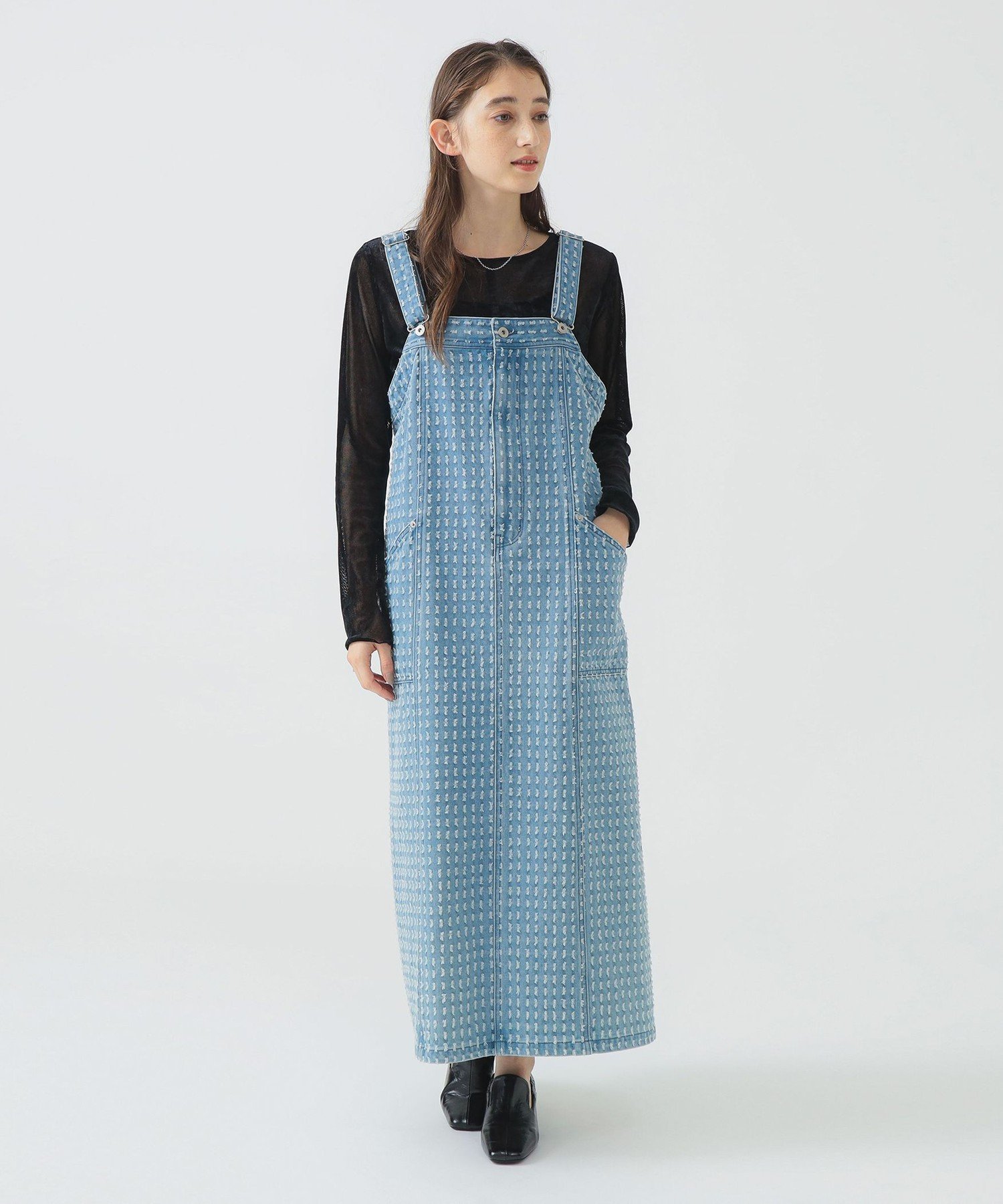 【SALE／40%OFF】B:MING by BEAMS 【10/16新規値下げ】ジャカード デニム カーゴ ワンピース(S~M) 25AW 秋冬 レイヤード ロングシーズン ビーミング ライフストア バイ ビームス ワンピース・ドレス ワンピース ネイビー ブラック【送料無料】