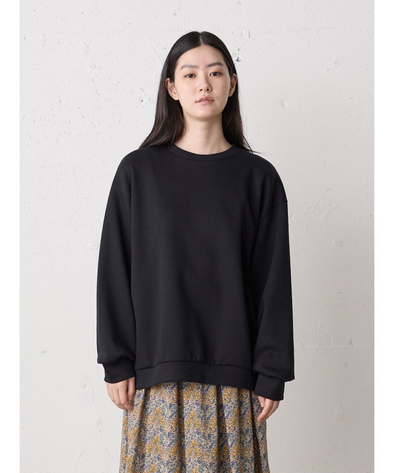 MidiUmi MidiUmi スムースダブルニットスウェットプルオーバー マーコート トップス カットソー・Tシャツ ネイビー ブラック【送料無料】