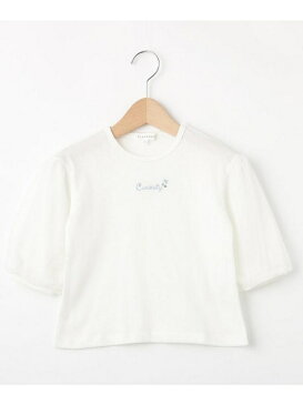 【SALE/40%OFF】3can4on 【110cm~160cm】チュール7分袖プルオーバー サンカンシオン カットソー Tシャツ ホワイト パープル