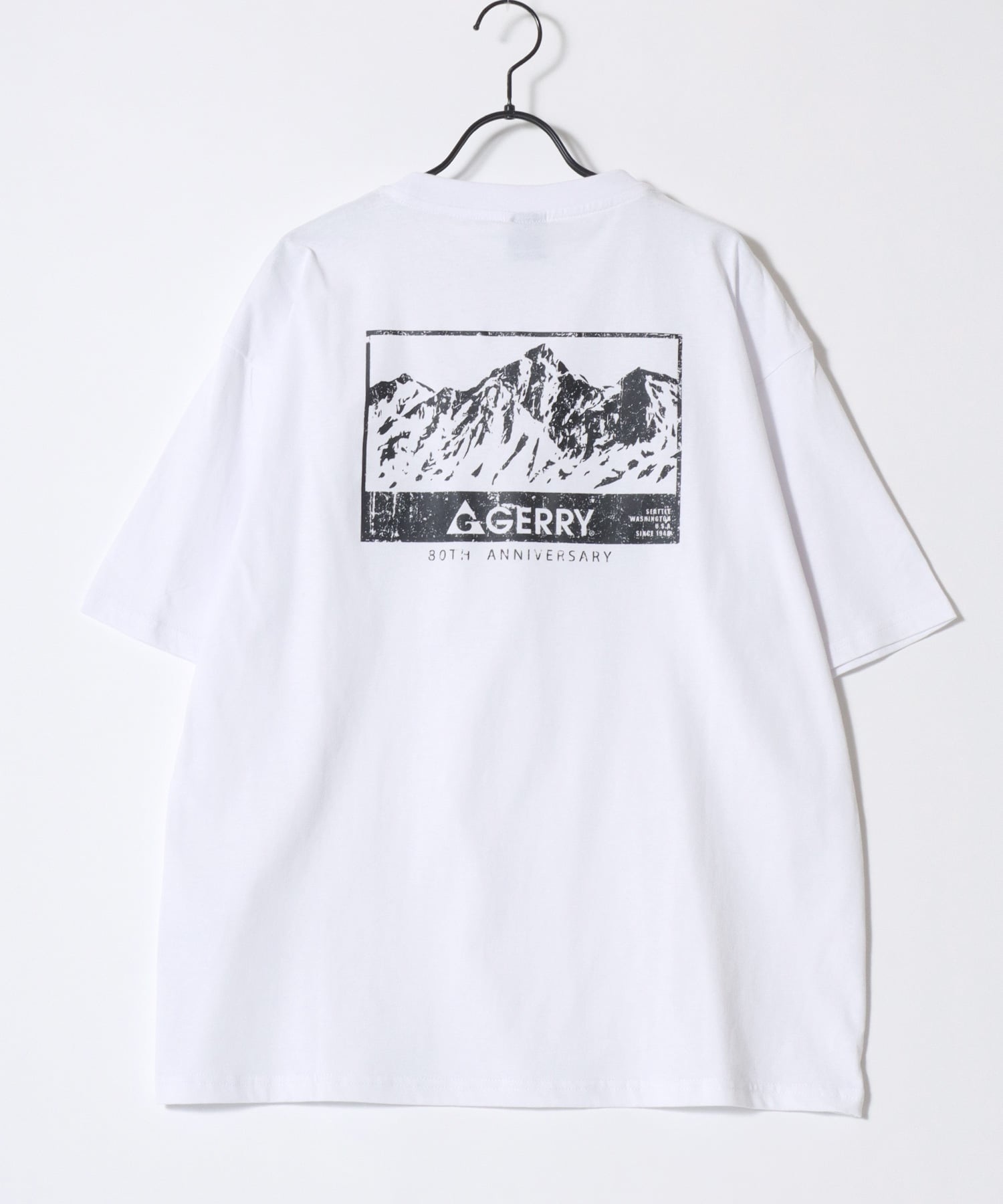【SALE／16%OFF】GERRY GERRY ジェリー Tシャツ メンズ オーバーサイズ アウトドア バックプリント ロゴ ワンポイン刺繍 半袖 ティーシャツ レディース メンズ ラザル トップス カットソー・Tシャツ ブラック ホワイト