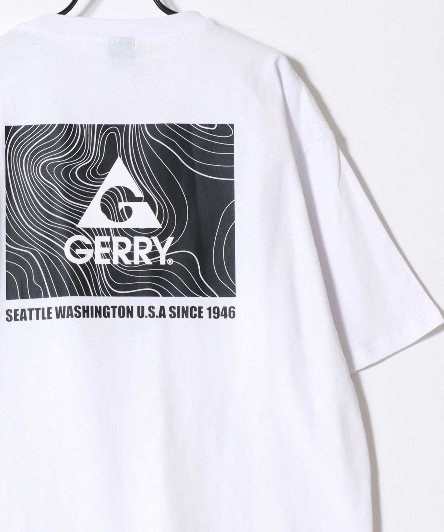 GERRY ジェリー Tシャツ メンズ オーバーサイズ アウトドア バックプリント ロゴ ワンポイン刺繍 半袖 ティーシャツ レディース メンズ ラザル トップス カットソー・Tシャツ ブラック ホワイト