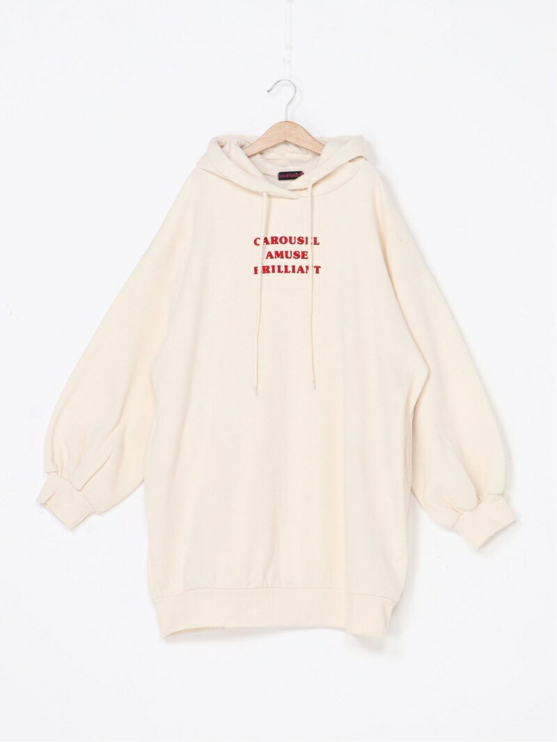 【SALE／50%OFF】Lovetoxic 起毛パーカワンピース ナルミヤオンライン ワンピース・ドレス その他のワンピース・ドレス ホワイト グレー グリーンのサムネイル