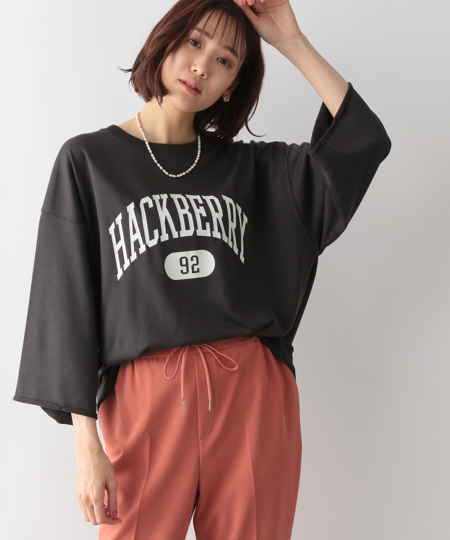 【SALE／50%OFF】GLOBAL WORK (W)マルチF/プリントPO8S グローバルワーク トップス その他のトップス グレー ブラック ホワイトのサムネイル