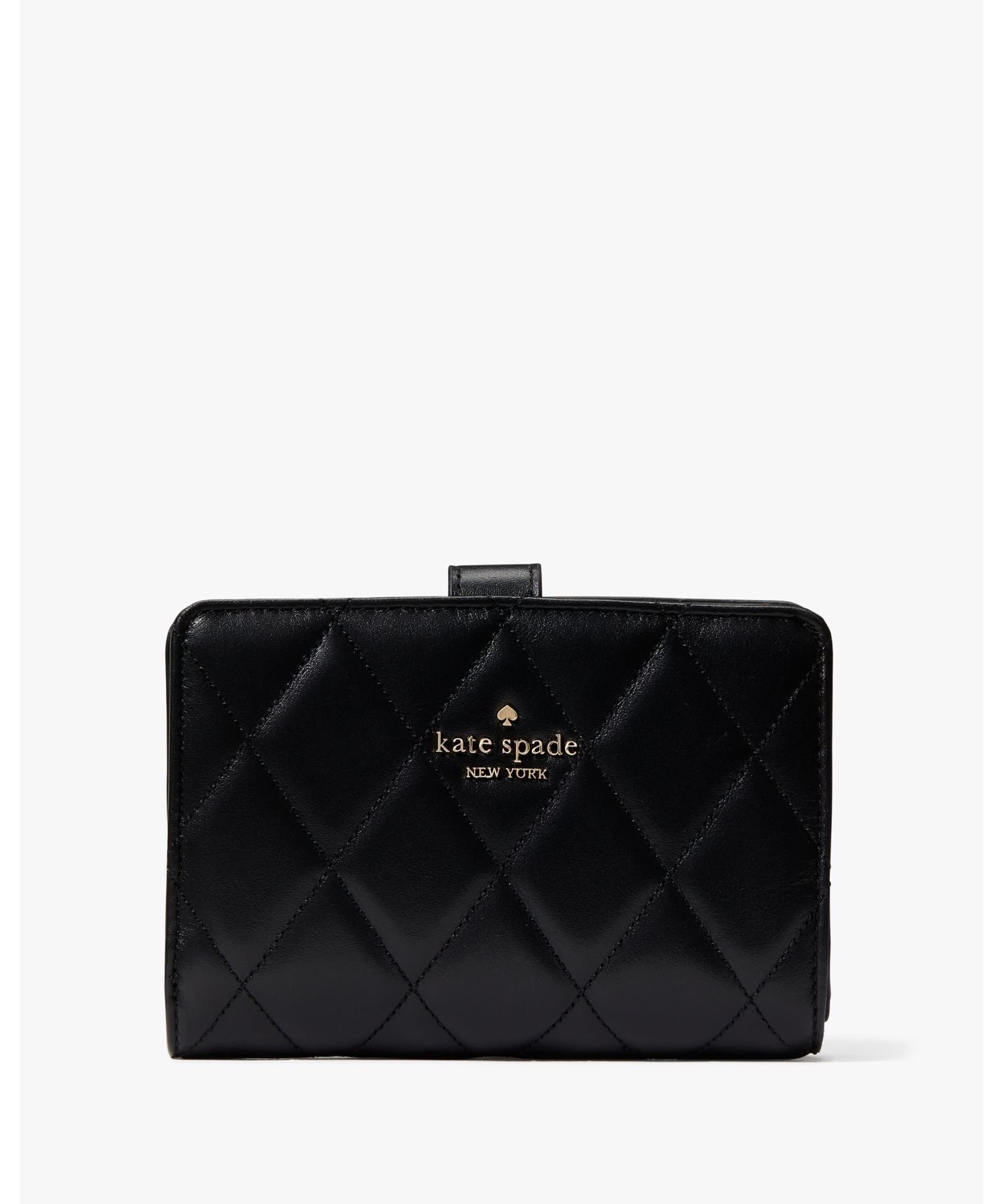 ケイトスペード ポーチ（レディース） 【SALE／65%OFF】kate spade new york キャリー ミディアム コンパクト バイフォールド ウォレット ケイトスペードニューヨーク 財布・ポーチ・ケース 財布 ブラック【送料無料】