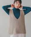 【SALE/20%OFF】Bou Jeloud Vネックリブベスト バブ / ブージュルード トップス ベスト・ジレ ホワイト ブラック