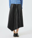 【SALE/66%OFF】LOVELESS シンセティックレザーアシンメトリープリーツスカート ラブレス スカート ロング・マキシスカート ブラック【送料無料】