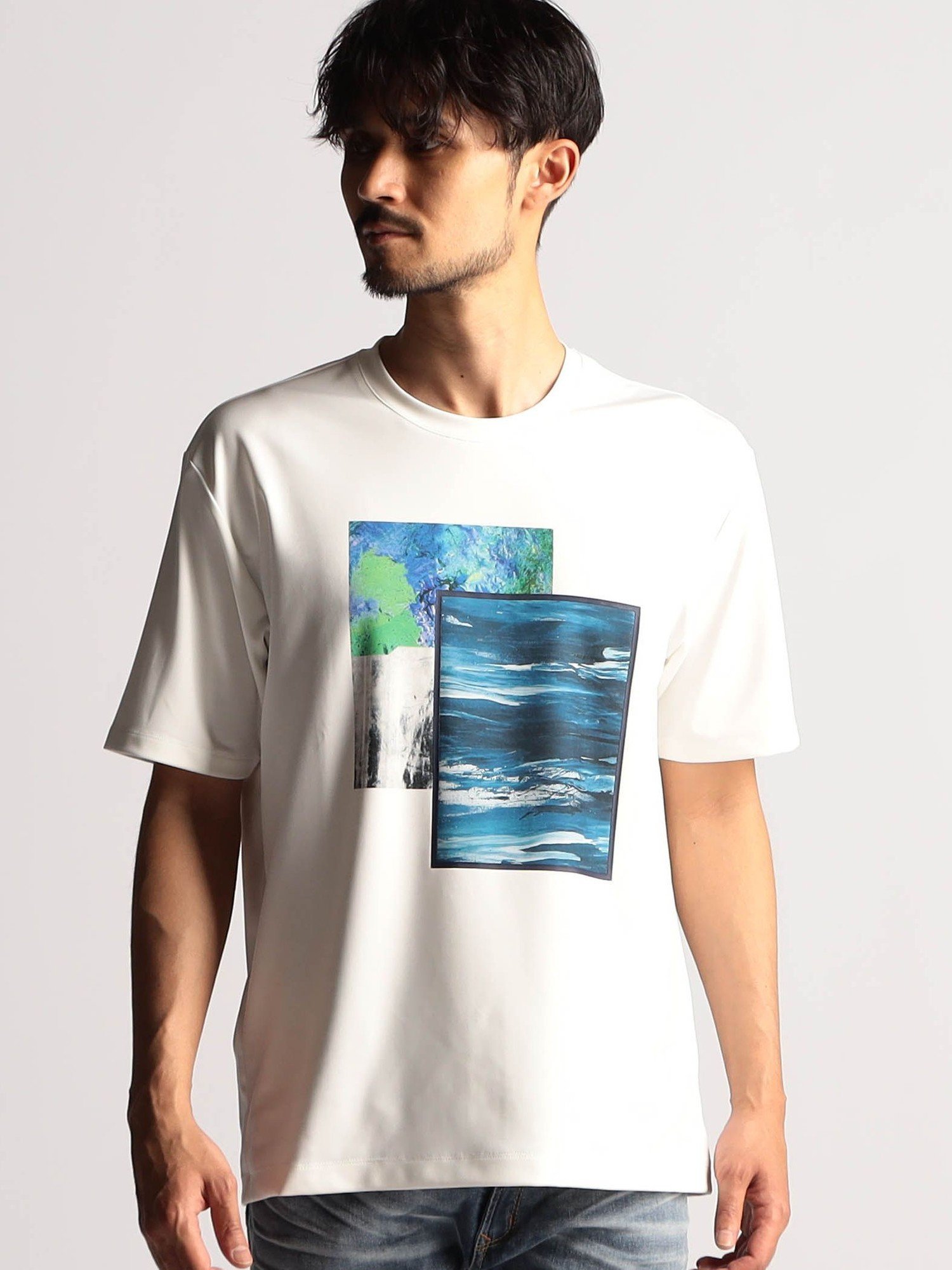 NICOLE CLUB FOR MEN 【25年モデル EC限定再販売】アラカルトプリント半袖Tシャツ ニコル トップス カットソー・Tシャツ