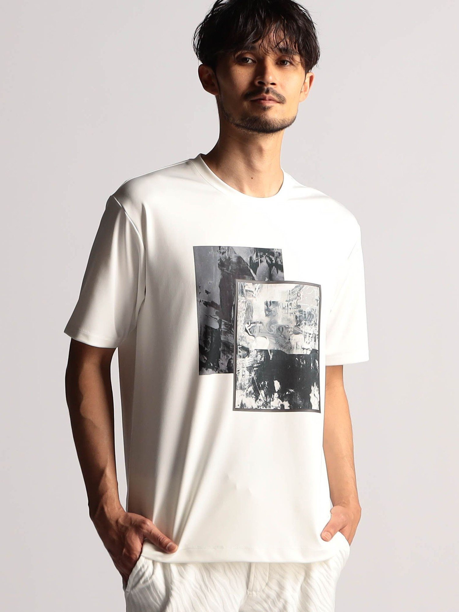 NICOLE CLUB FOR MEN 【25年モデル EC限定再販売】アラカルトプリント半袖Tシャツ ニコル トップス カットソー・Tシャツ