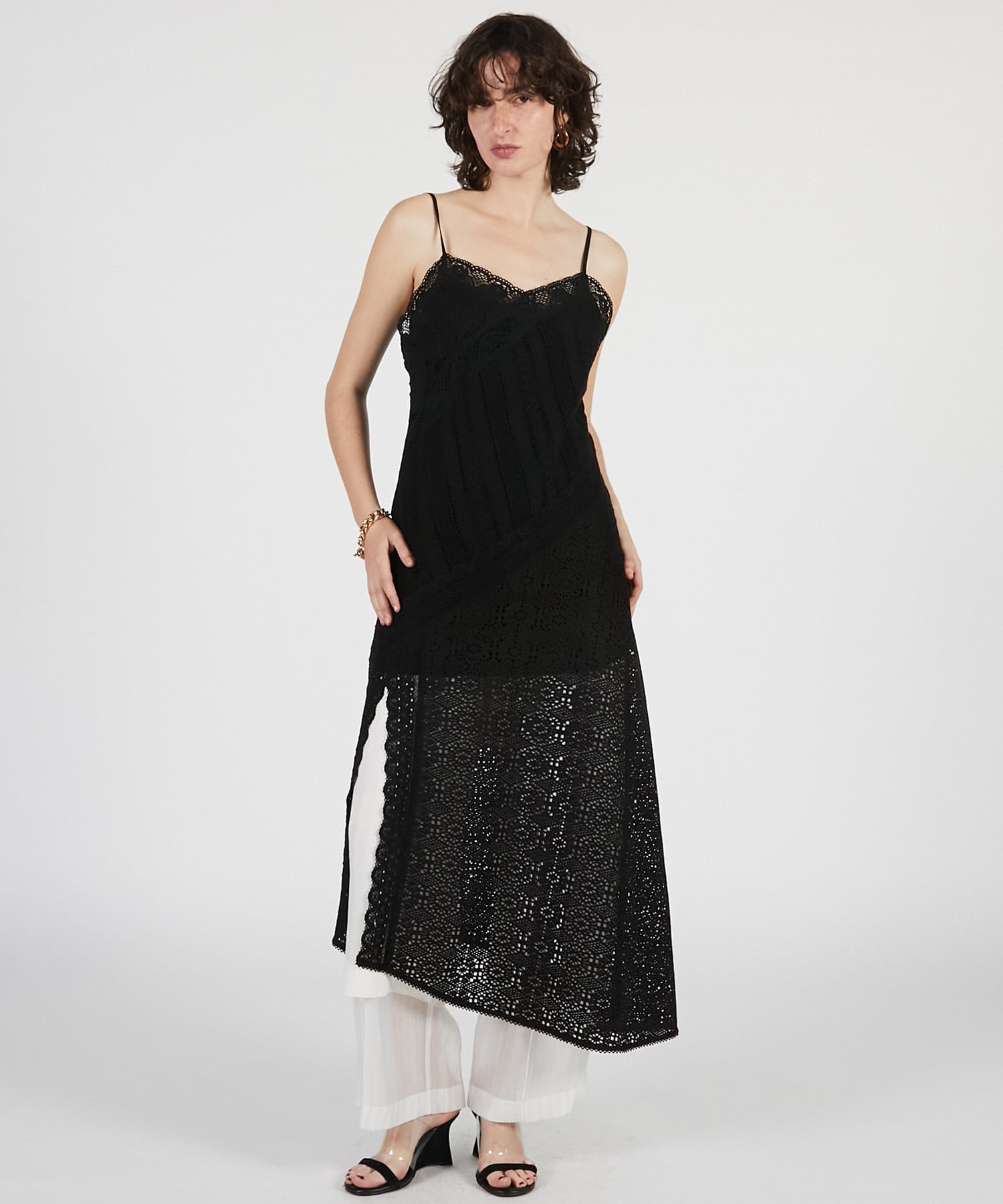 PRANK PROJECT レーストリミングドレス / Lace Trimming Dress プランク プロジェクト ワンピース・ドレス ワンピース ホワイト ブラック【送料無料】