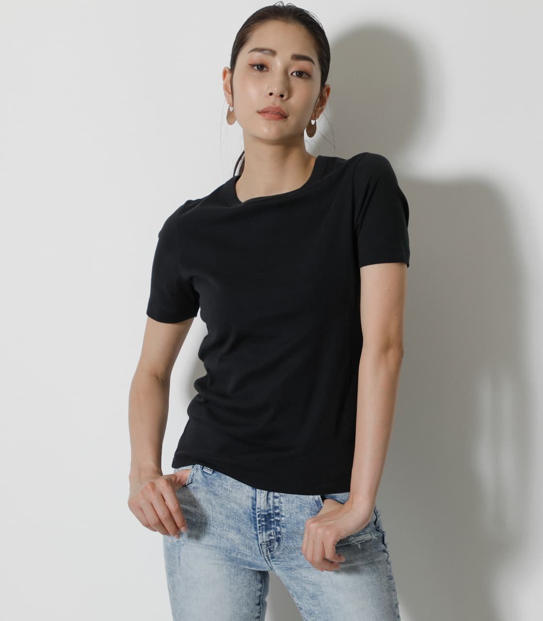 【SALE／55%OFF】AZUL by moussy COTTON USA FIT TEE アズールバイマウジー カットソー Tシャツ ホワイト ブラック イエロー ブラウン ブルー