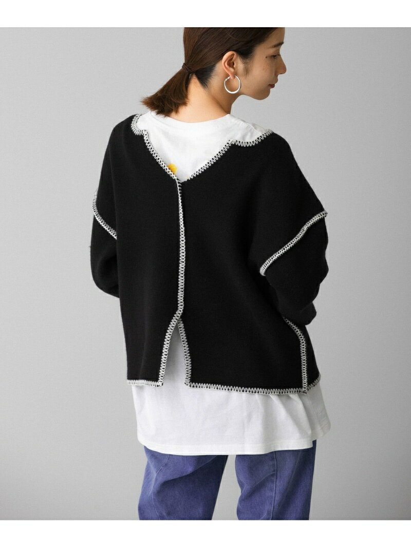 【SALE／40%OFF】KBF カラーハンドステッチ2WAYニット ケービーエフ トップス ニット【送料無料】のサムネイル