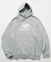 【SALE／31 OFF】New Balance Sport Essentials Stacked Logo スウェットフーディ / パーカー / ロゴプリント / 裏毛 / MT41501 【限定展開】 フリークスストア トップス パーカー フーディー グレー ブラック ネイビー【送料無料】