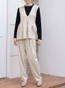 【SALE/20%OFF】Doux Belle 深めVネックシンプルセットアップ ドゥー・ベル スーツ・フォーマル セットアップスーツ ベージュ ブラック【送料...