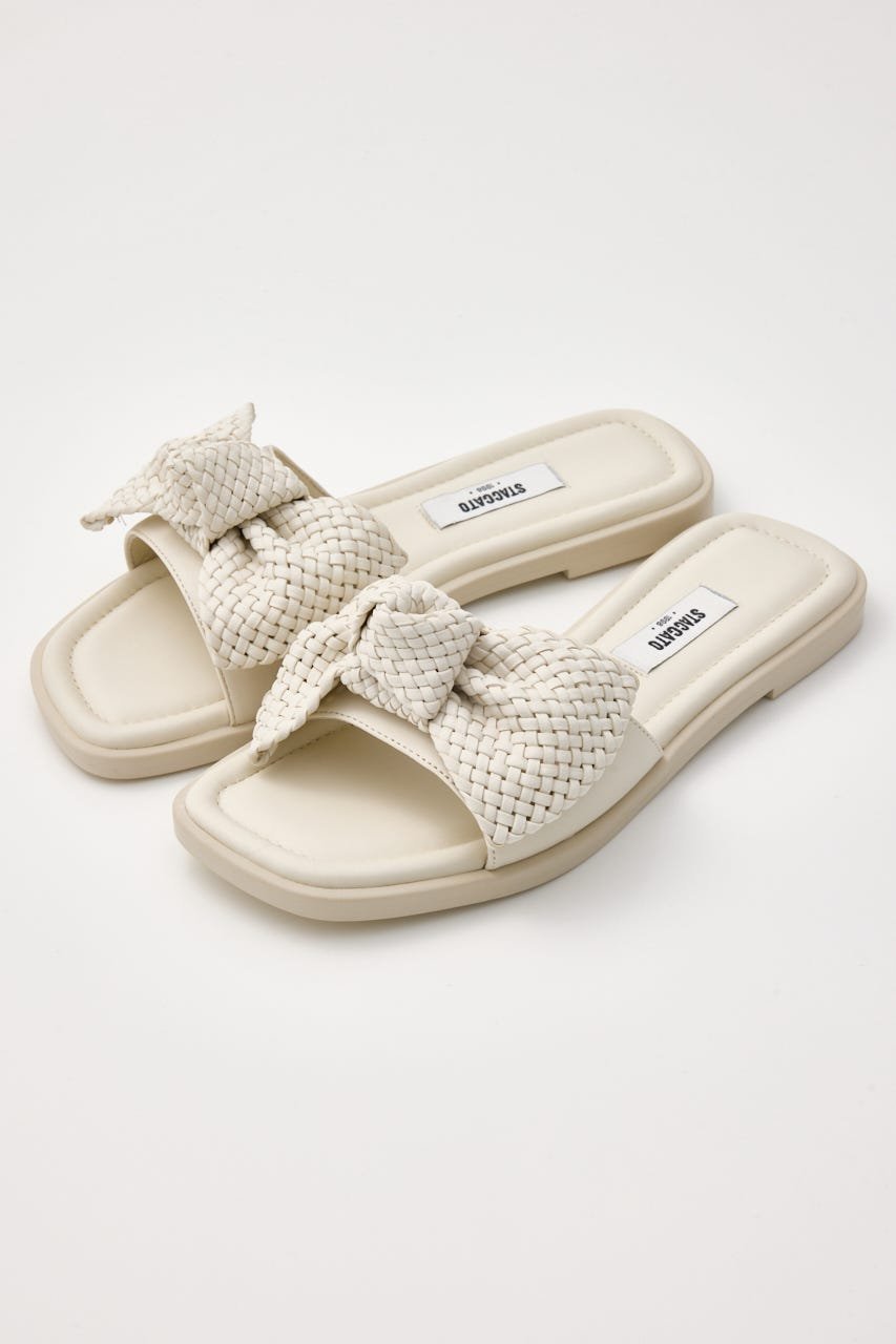 【SALE／30%OFF】STACCATO BIGリボンイントレチャートフラット スタッカート シューズ・靴 サンダル ホワイト ブラウン【送料無料】