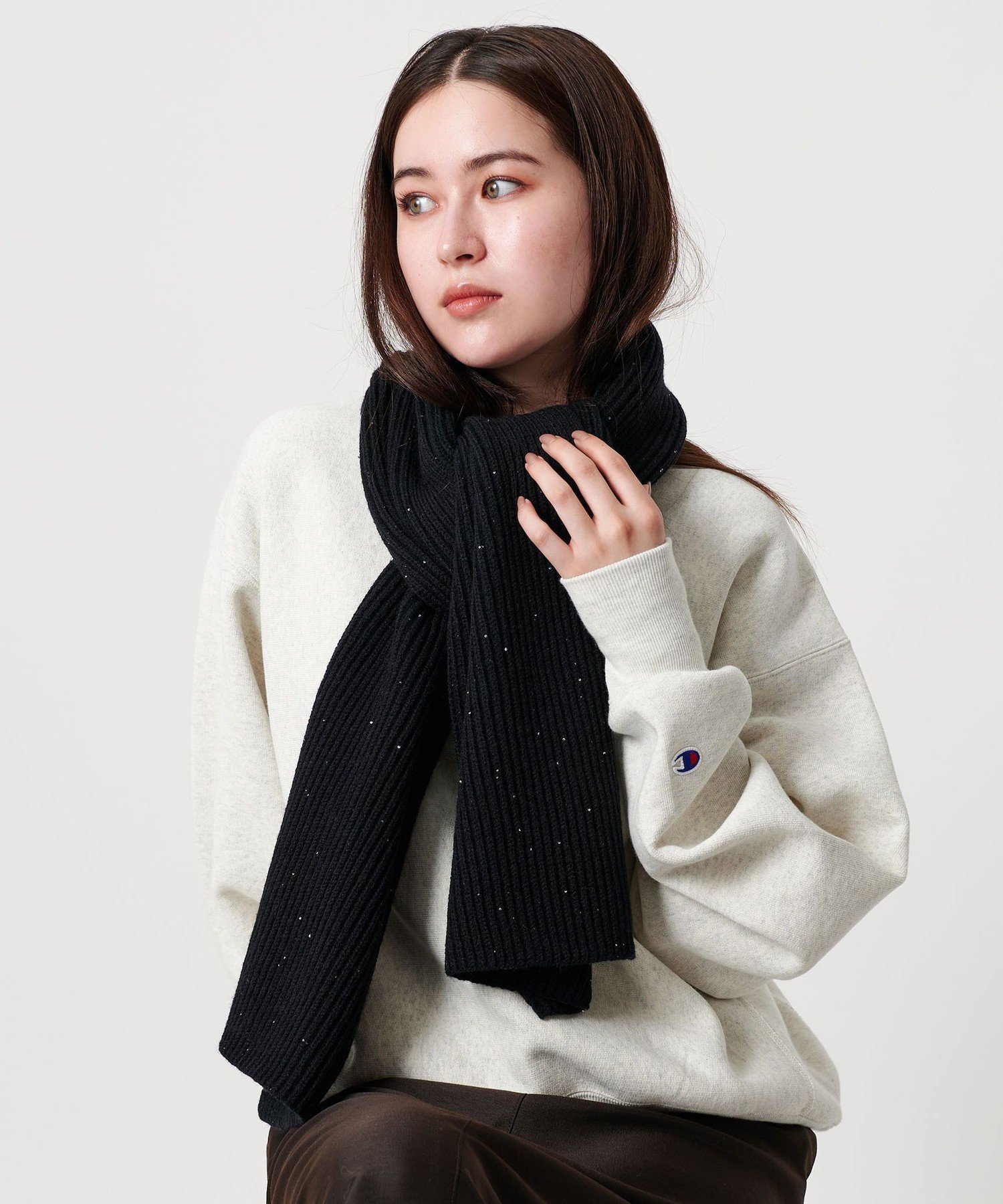 BEAUTY&YOUTH UNITED ARROWS スパンコール リブ ストール ビューティー＆ユース　ユナイテッドアローズ..