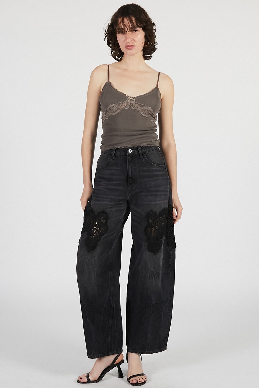 PRANK PROJECT レースエンブロイダリーデニム / Lace Embroidery Denim プランク プロジェクト パンツ ジーンズ・デニムパンツ ブラック【送料無料】