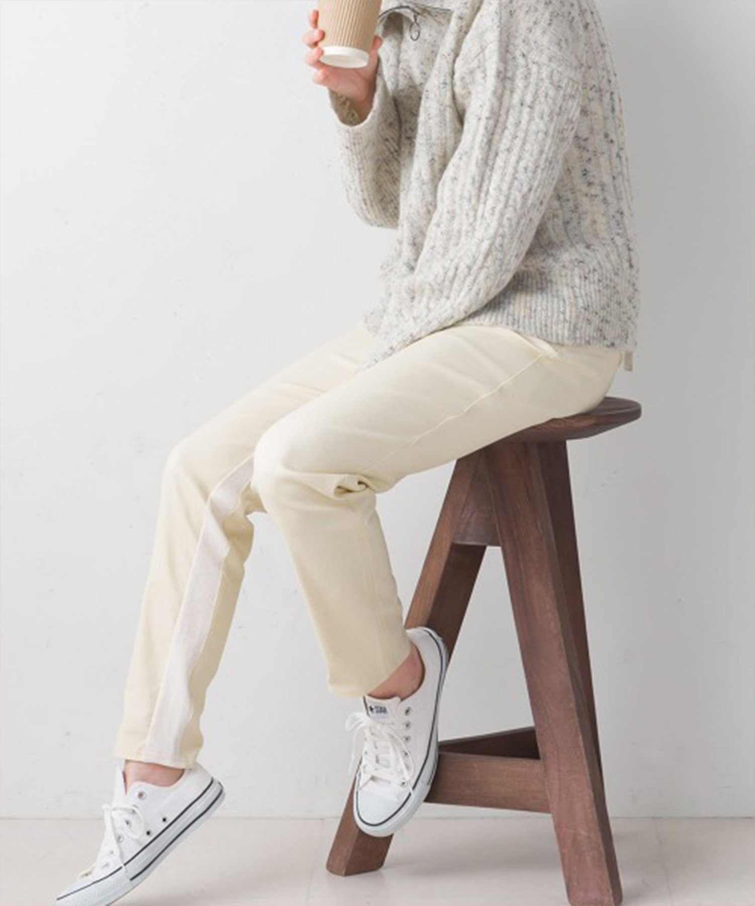 【SALE／40%OFF】Bou Jeloud 《AILE AILE》裏起毛ストレッチスリムパンツ バブ / ブージュルード パンツ スラックス・ドレスパンツ ブラック ベージュ オレンジ グリーン ネイビー ブルー イエロー ホワイト