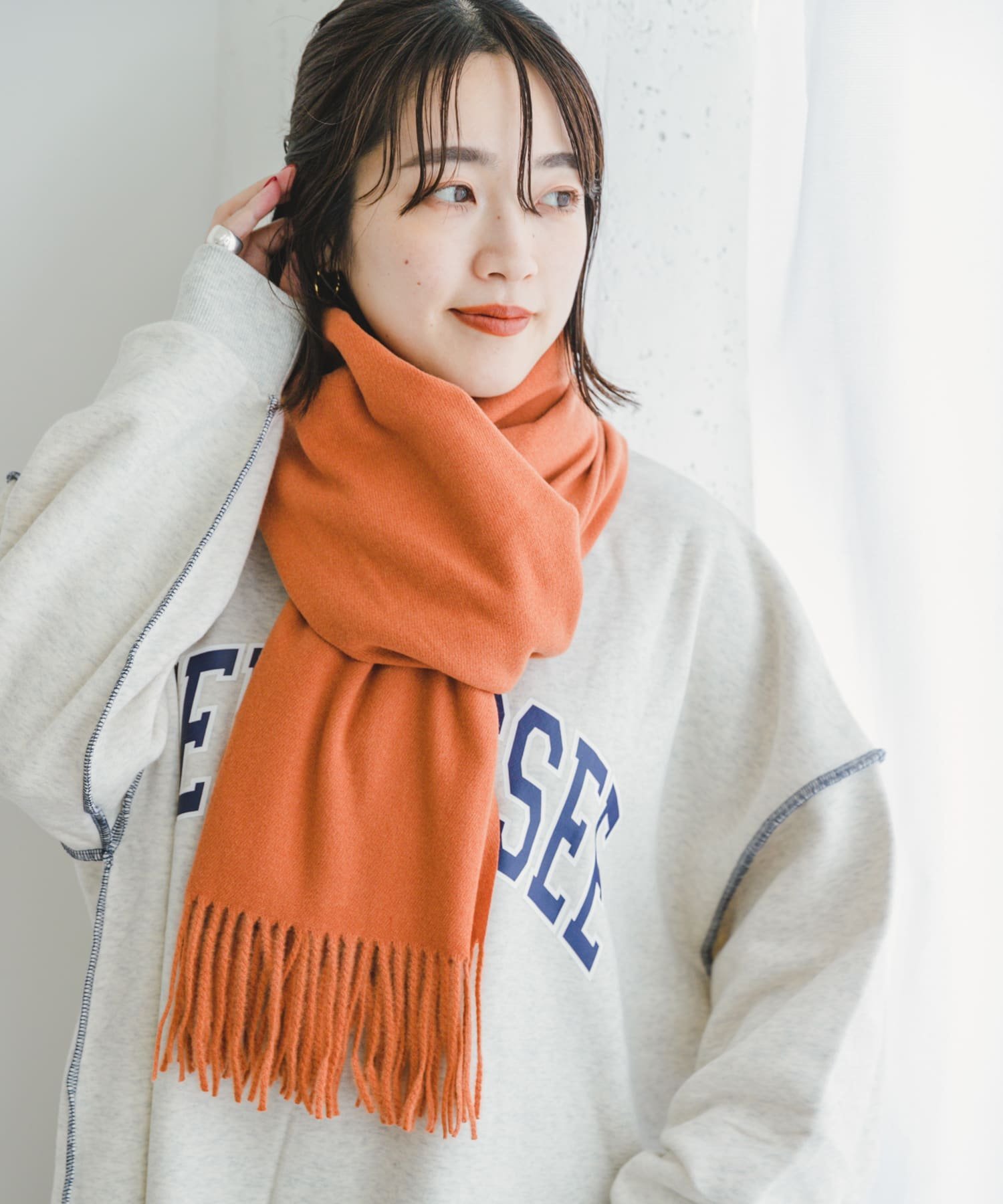URBAN RESEARCH ITEMS ツイルムジストール アーバンリサーチアイテムズ ファッション雑貨 マフラー・ストール・ネックウォーマー オレンジ ブラック ブラウン ブルーのサムネイル