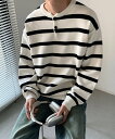 【SALE／30%OFF】aimoha MENS aimoha MENS/ HENLEY NECK KNIT ヘンリーニット アイモハ トップス ニット ホワイト ブラック