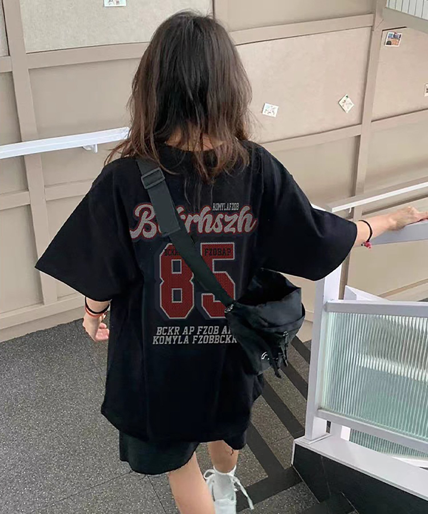 DEVICE select バックデザイン バックプリント ロゴ ルーズ Tシャツ ノームコア メンズ レディース デバイス トップス カットソー・Tシャツ ブラック