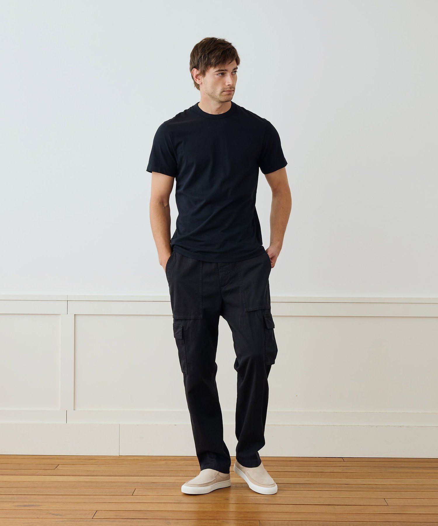 JAMES PERSE コットンスラブ カーゴパンツ MACS1439 トゥモローランド パンツ カーゴパンツ ベージュ ブラック【送料無料】