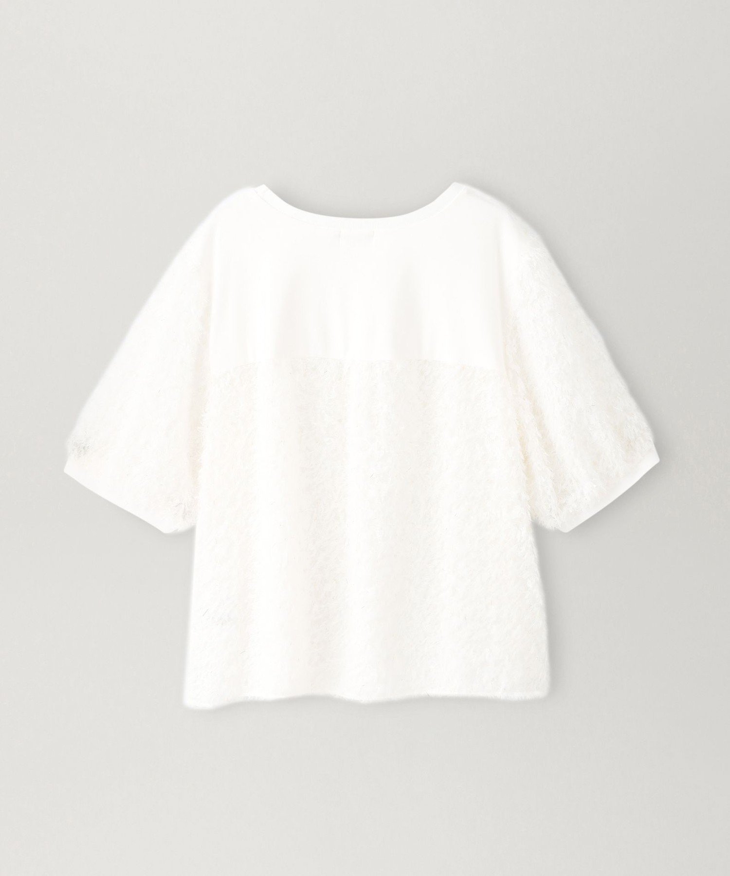 【L】【ウォッシャブル】ラメカットジャカードコンビプルオーバー サンヨー エルサイズ トップス カットソー・Tシャツ ブラック ホワイト