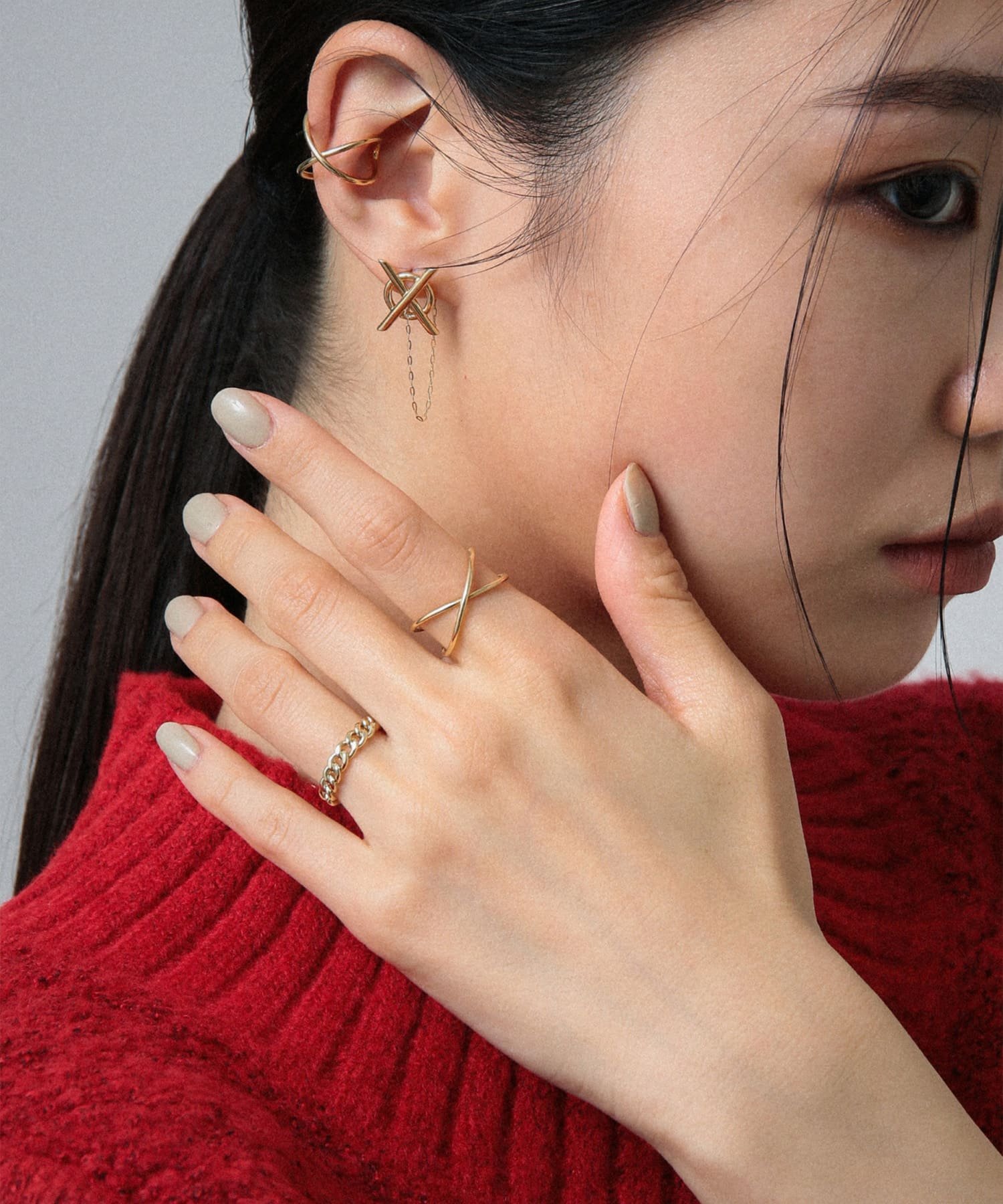 XOZ K18 bold chain ring ボールド チェーンリング クロスオズ アクセサリー・腕時計 リング・指輪 ゴールド