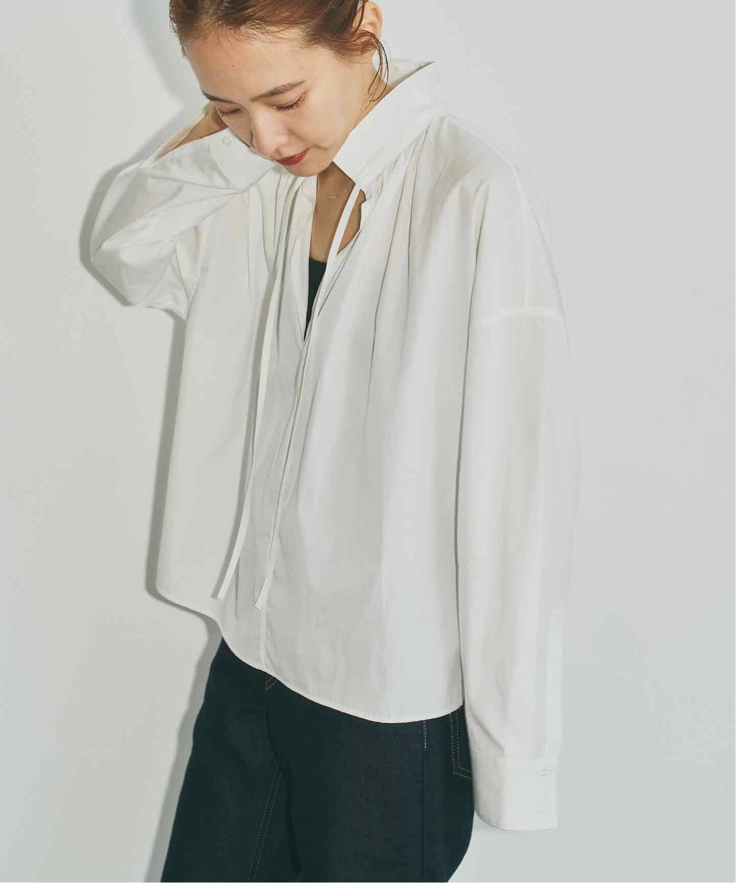 Spick & Span 《40周年 別注 / 予約》TICCA / ティッカ スキッパーギャザーシャツブラウス スピックアンドスパン トップス シャツ・ブラウス ホワイト