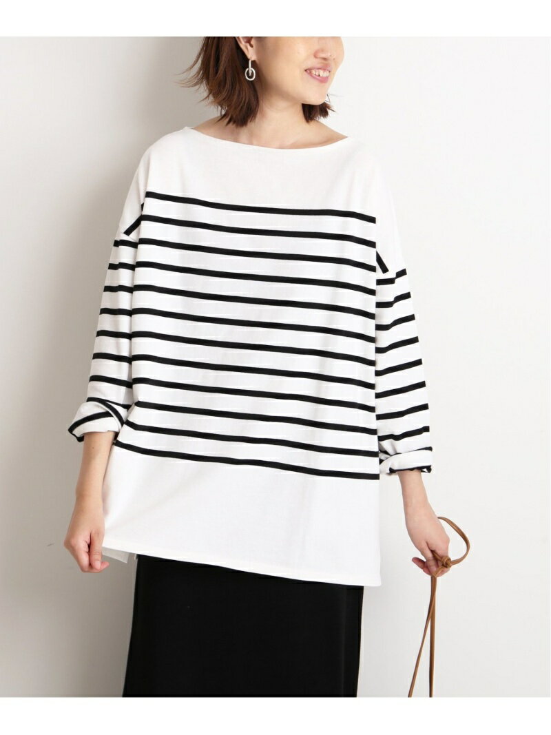 【SALE／40%OFF】SLOBE IENA パネルボーダーオーバーTEE スローブ イエナ カットソー Tシャツ ブラック ブラウン パープル ブルーのサムネイル