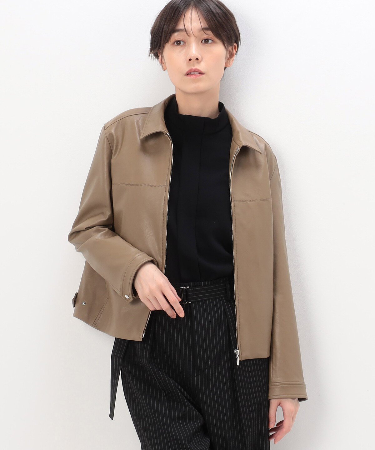 【SALE／50%OFF】K.T KIYOKO TAKASE S-SIZE [ Sサイズ ] フェイクレザー シングルライダース コムサ ジャケット・アウター ライダースジャケット【送料無料】