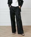 INED タックワイドパンツ《la veille by SUPERIOR CLOSET》 イネド パンツ スラックス・ドレスパンツ ネイビー ホワイト【送料無料...