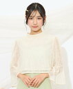 WILLSELECTION 袖フレアスパンコールブラウス ウィルセレクション トップス その他のトップス ブラック グリーン ベージュ【送料無料】