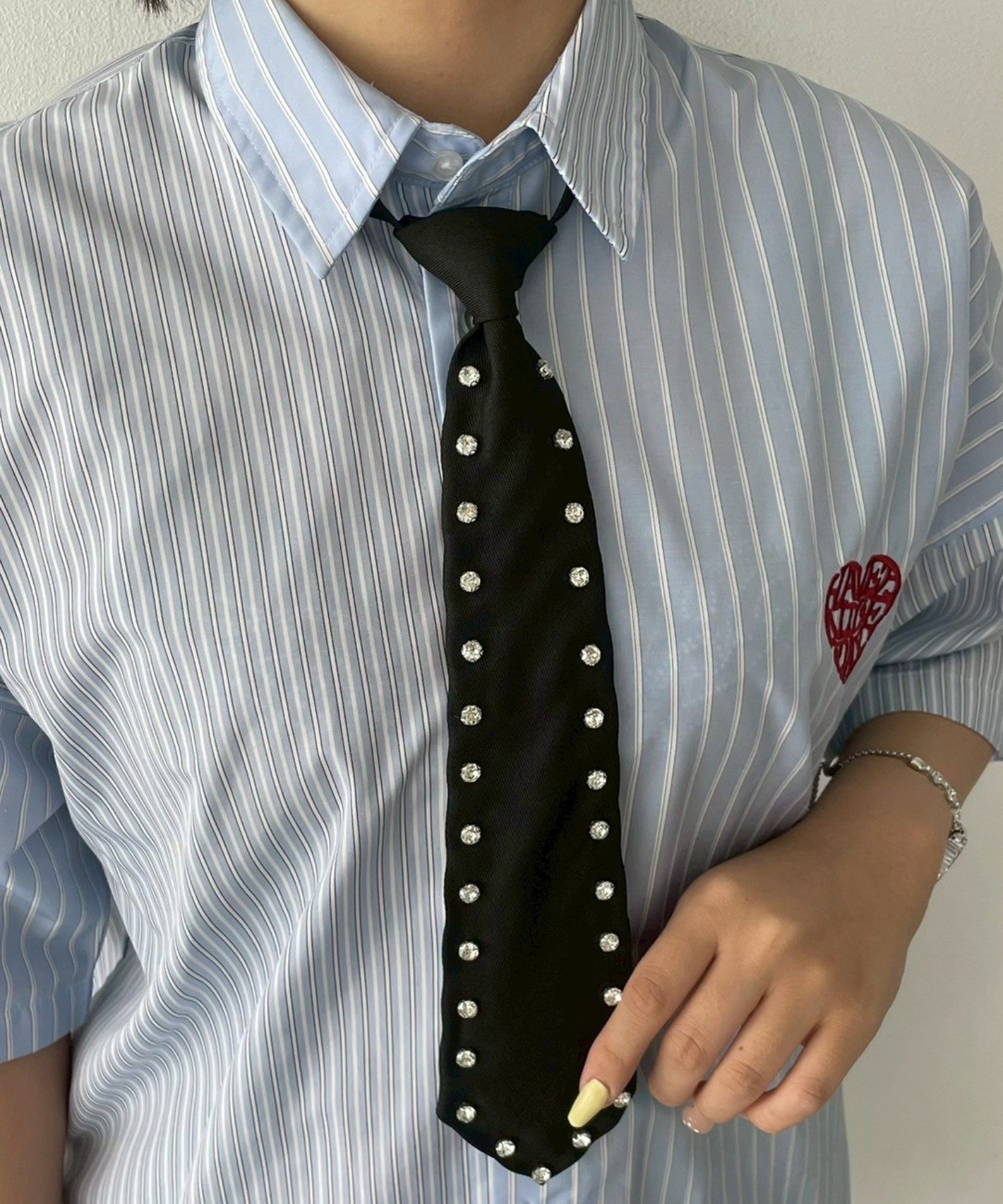 WEGO LADY'S ビジューショートネクタイ ウィゴー ファッション雑貨 その他のファッション雑貨 ブラック