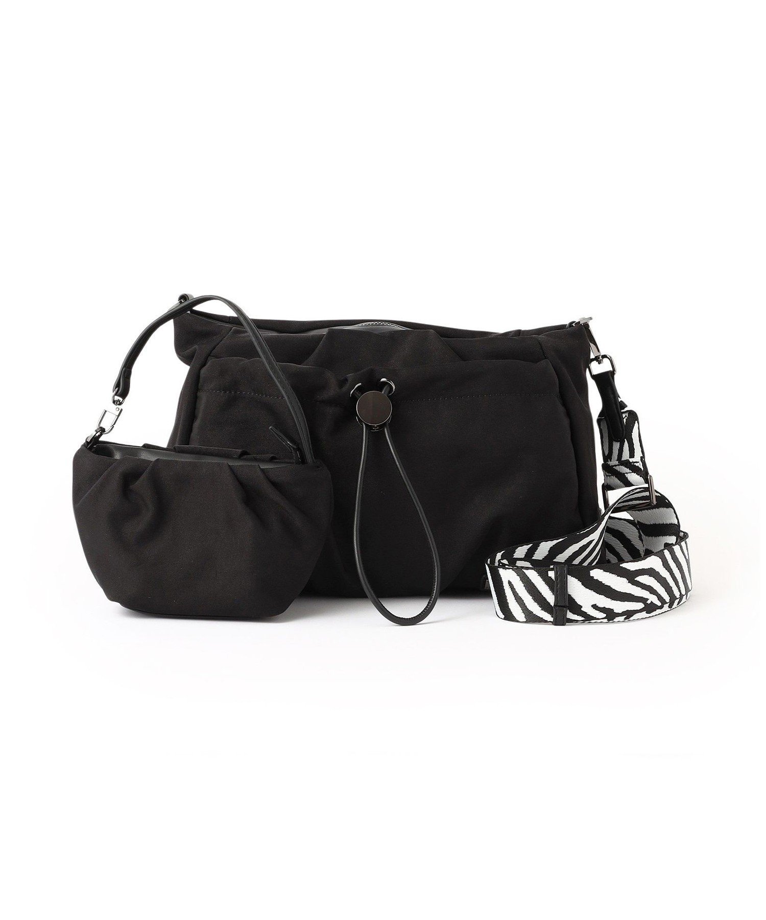 【SALE／40%OFF】EVEX by KRIZIA バッグチャームドロストショルダー エヴェックス バイ クリツィア バッグ ショルダーバッグ ブラック ベージュ【送料無料】