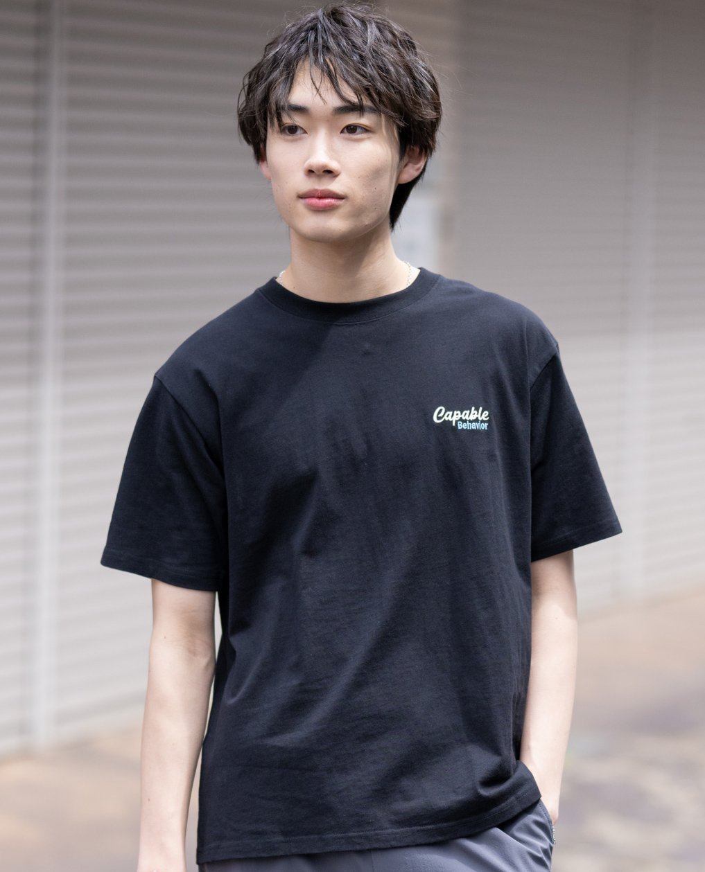 YEVS 半袖Tシャツ 虎 刺繍 綿100% ストリートカジュアル メンズ イーブス トップス カットソー・Tシャツ ブラック ホワイト