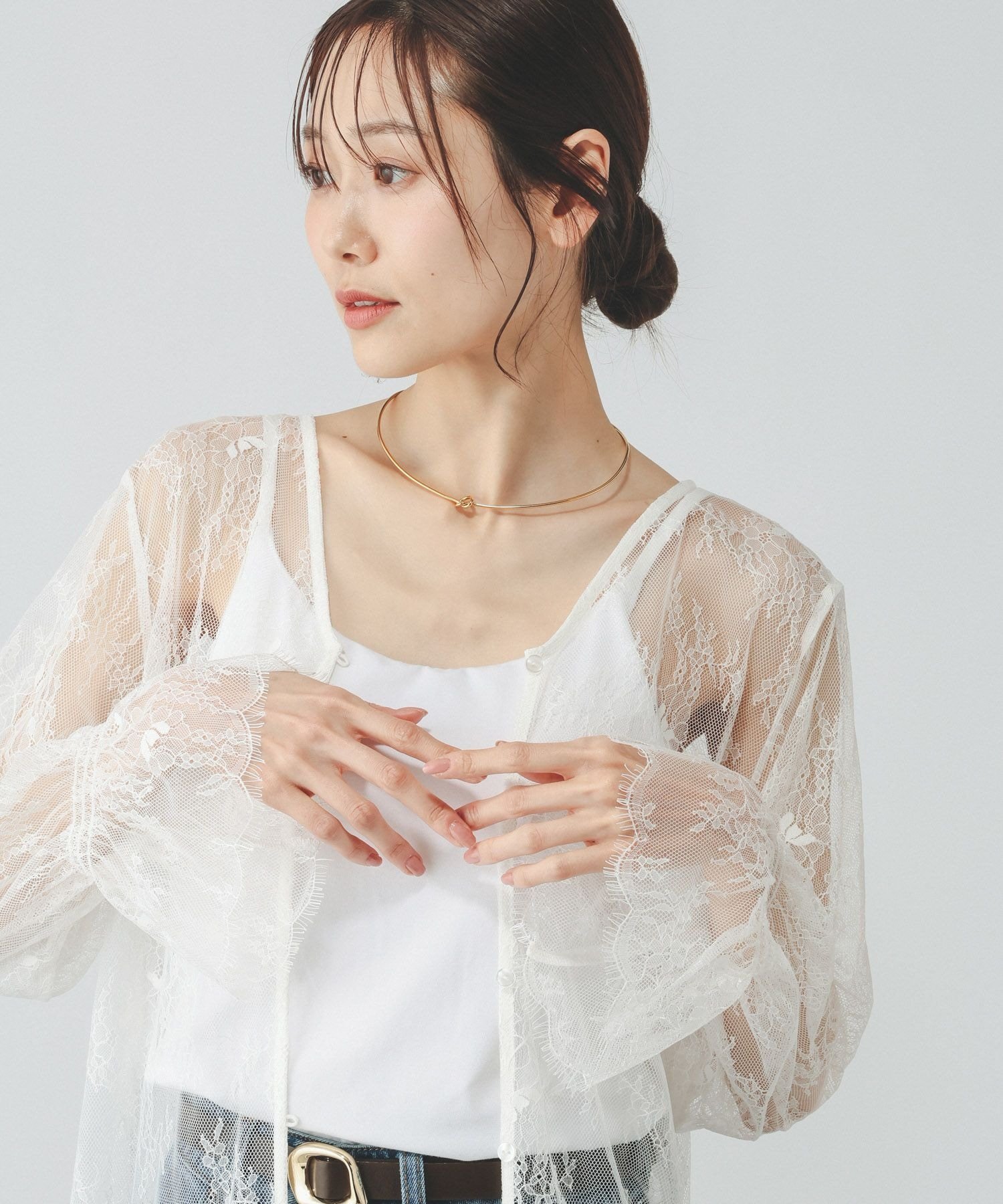 【SALE／40%OFF】GLOBAL WORK 総レース袖フリルブラウス/一部店舗限定/667600 グローバルワーク トップス シャツ・ブラウス ホワイト ブラック
