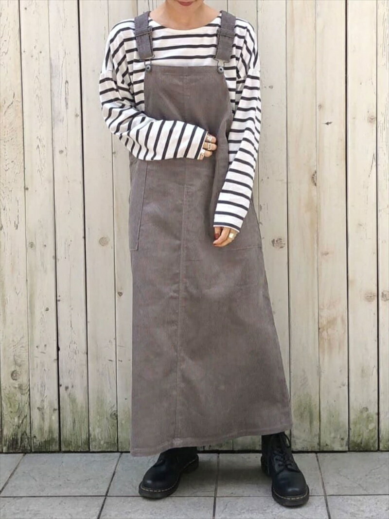 【SALE／50%OFF】Samansa Mos2 blue blue/コーデュロイジャンスカ サマンサモスモス ワンピース・ドレス ジャンパースカート グレー ベージュのサムネイル