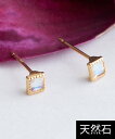 JUPITER 【WEB限定】K10スクエア天然石ピアス/ブルームーンストーン ジュエルアディクト アクセサリー・腕時計 ピアス ホワイト【送料無料】