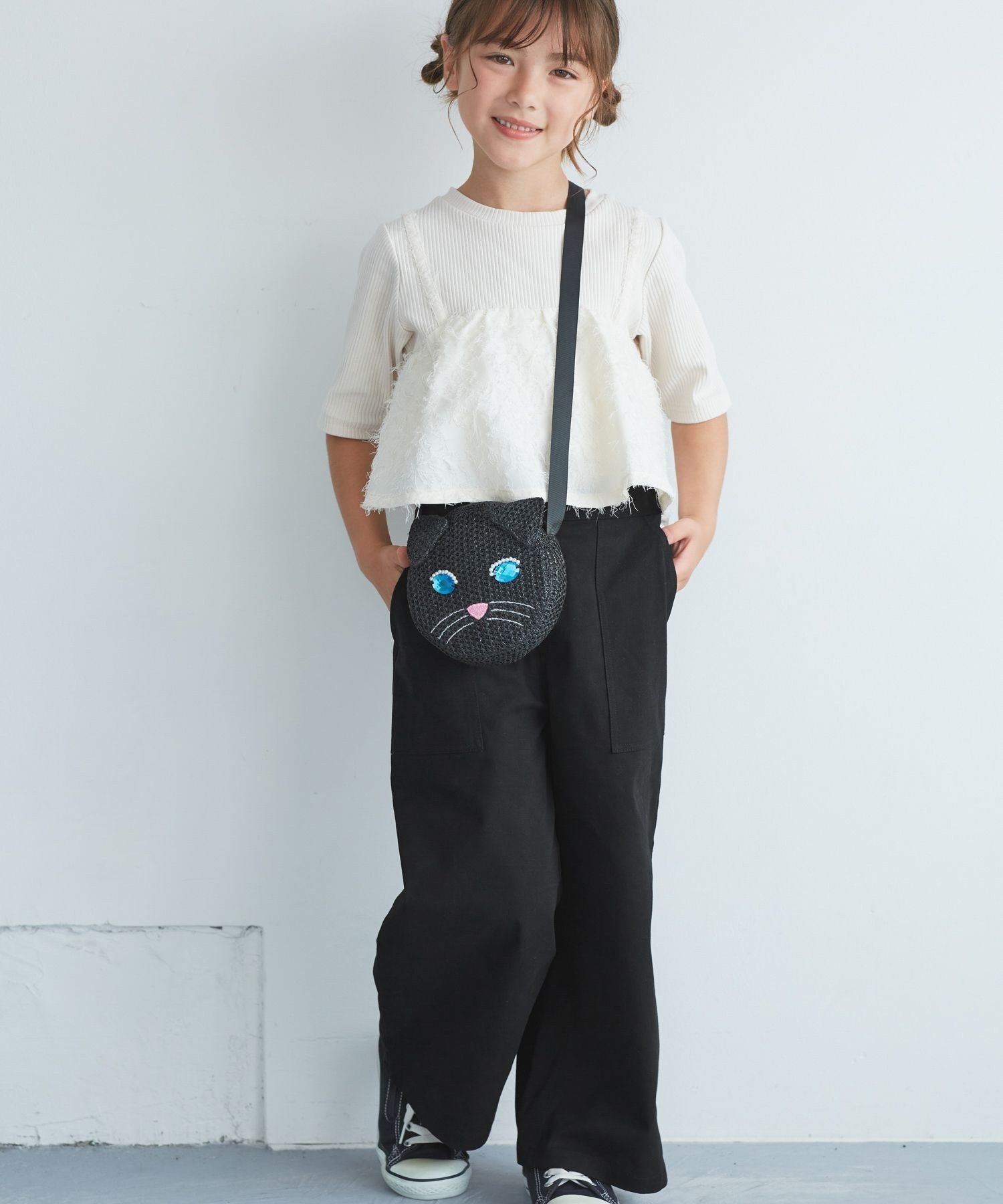 【SALE／70%OFF】ROPE' PICNIC KIDS 【KIDS/キッズ】ストレッチベイカーパンツ ロペピクニック パンツ その他のパンツ ブラック ベージュ stylife-15179994 Rakuten Fashion サンプル画像3