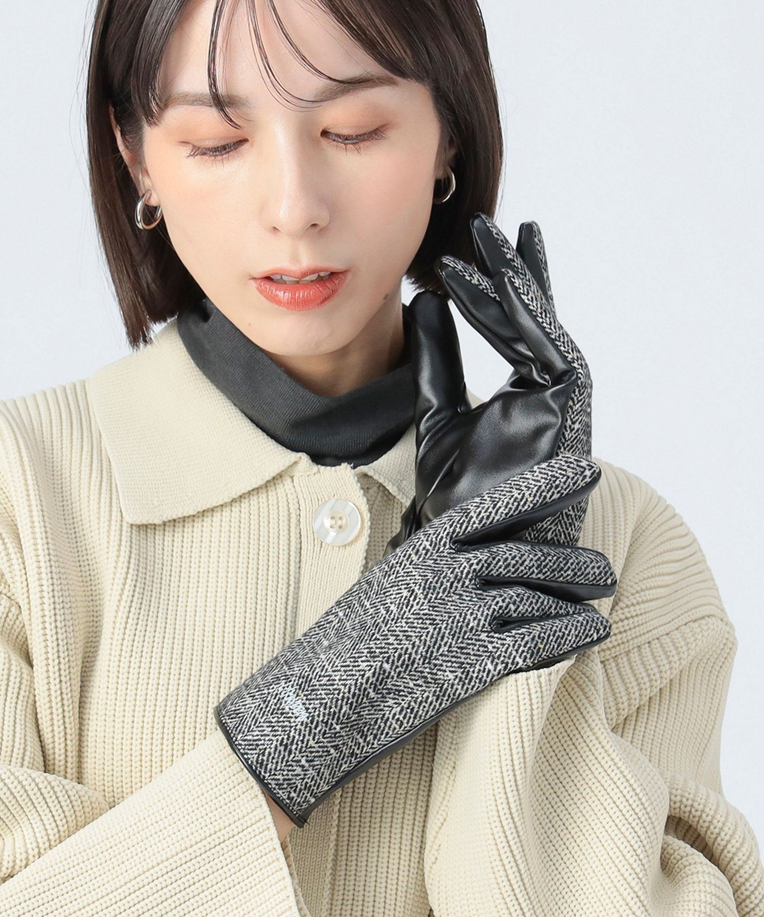 BEAMS HEART WOMEN 刺繍ポイントグローブ ビームス ハート ファッション雑貨 手袋 ブラック ブラウン【送料無料】