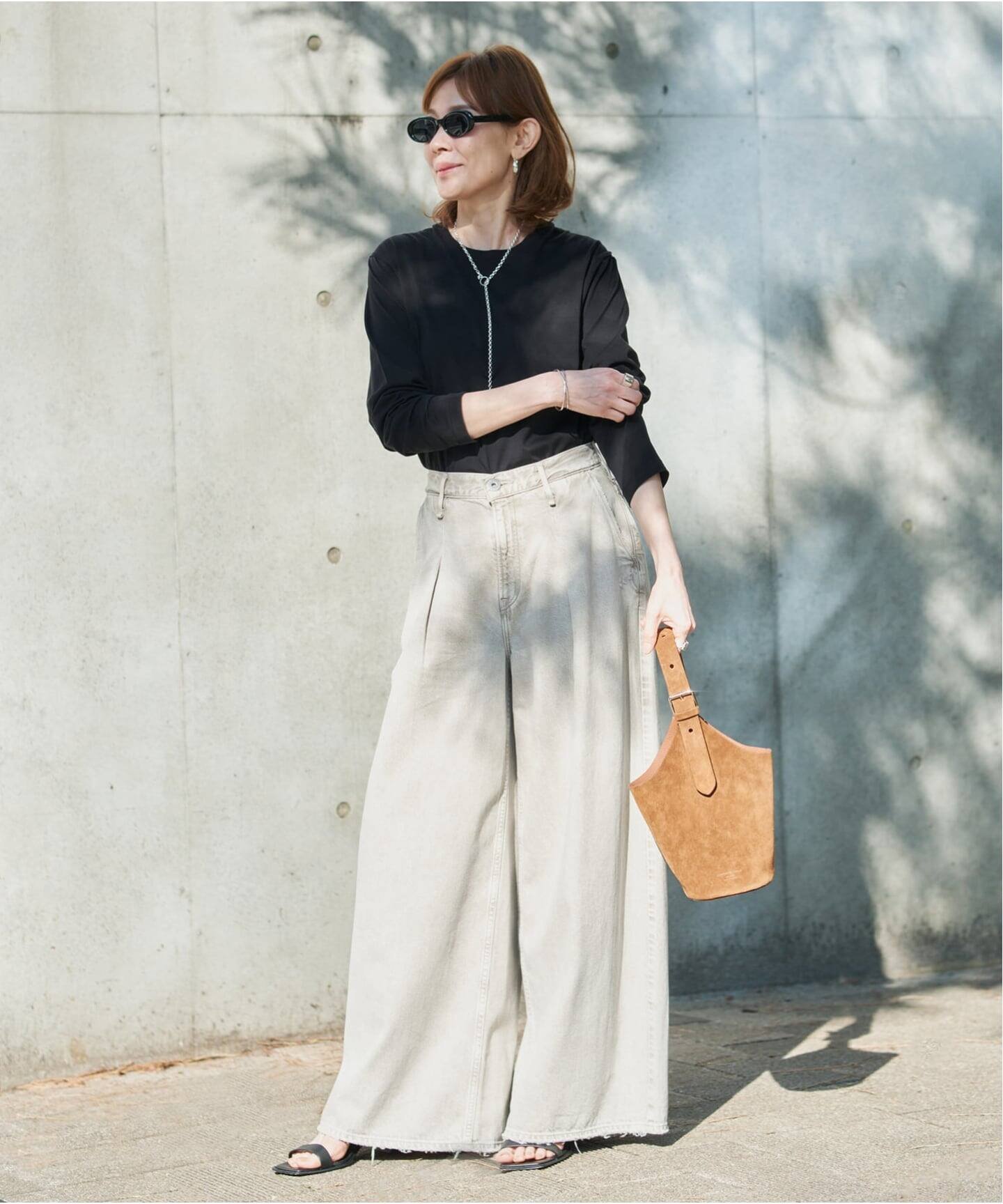 VERMEIL par iena ディオラマ クルーネックロングスリーブ Tシャツ ヴェルメイユ パー イエナ トップス カットソー・Tシャツ ホワイト ブラック
