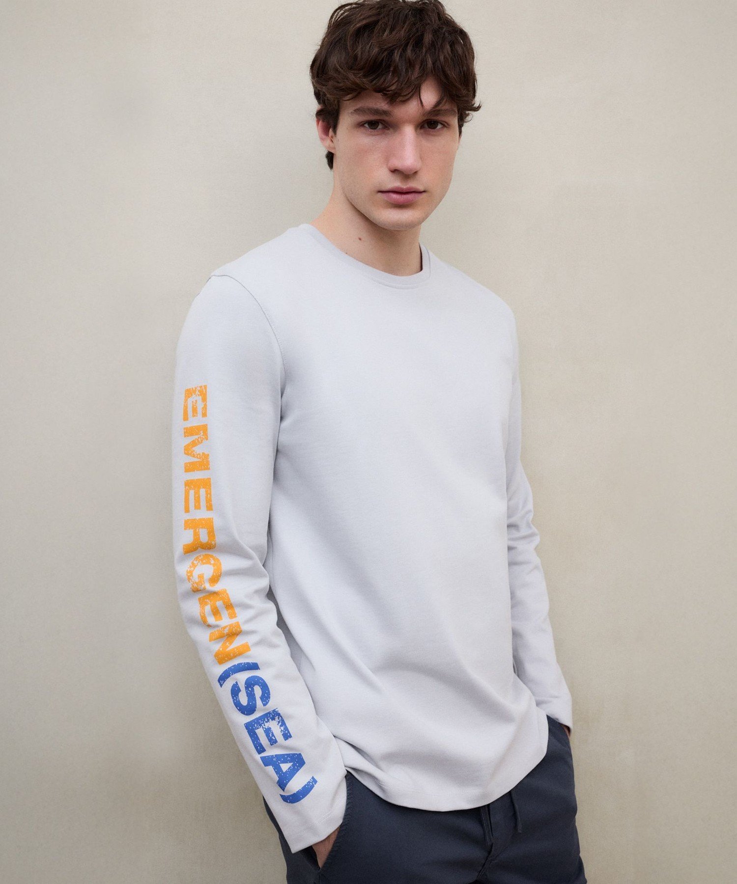 【SALE／37%OFF】ECOALF GEN ロング Tシャツ/GEN T-SHIRT MAN エコアルフ トップス カットソー・Tシャツ グレー ネイビー【送料無料】