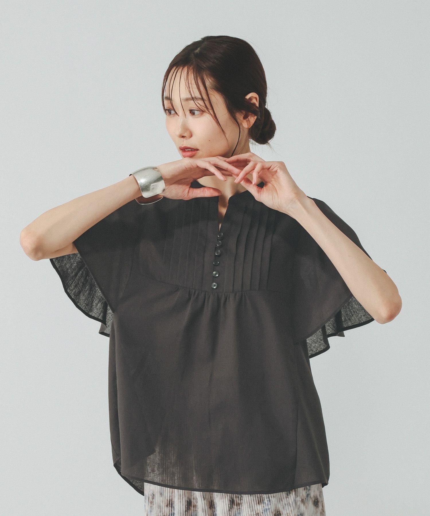 【SALE／40%OFF】GLOBAL WORK イージーケアリネンタックブラウス/611205 グローバルワーク トップス シャツ・ブラウス オレンジ ブラック グレー ブルー stylife-15629994 Rakuten Fashion サンプル画像2