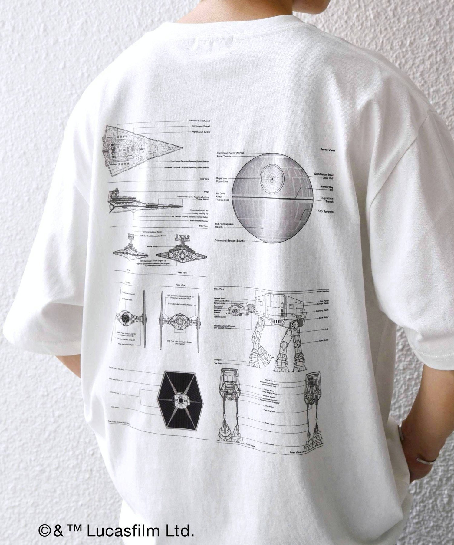SHIPS any: [STAR WARS / スター・ウォーズ] グラフィック Tシャツ 26SS◆ シップス トップス カットソー・Tシャツ ホワイト グレー