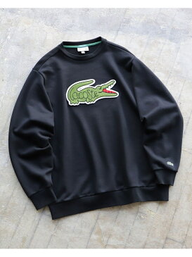 【SALE/40%OFF】BEAMS MEN LACOSTE * BEAMS / 別注 Big Croco Crew Sweat ビームス メン カットソー スウェット ブラック【送料無料】