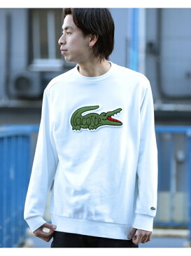 【SALE/40%OFF】BEAMS MEN LACOSTE * BEAMS / 別注 Big Croco Crew Sweat ビームス メン カットソー スウェット ブラック【送料無料】